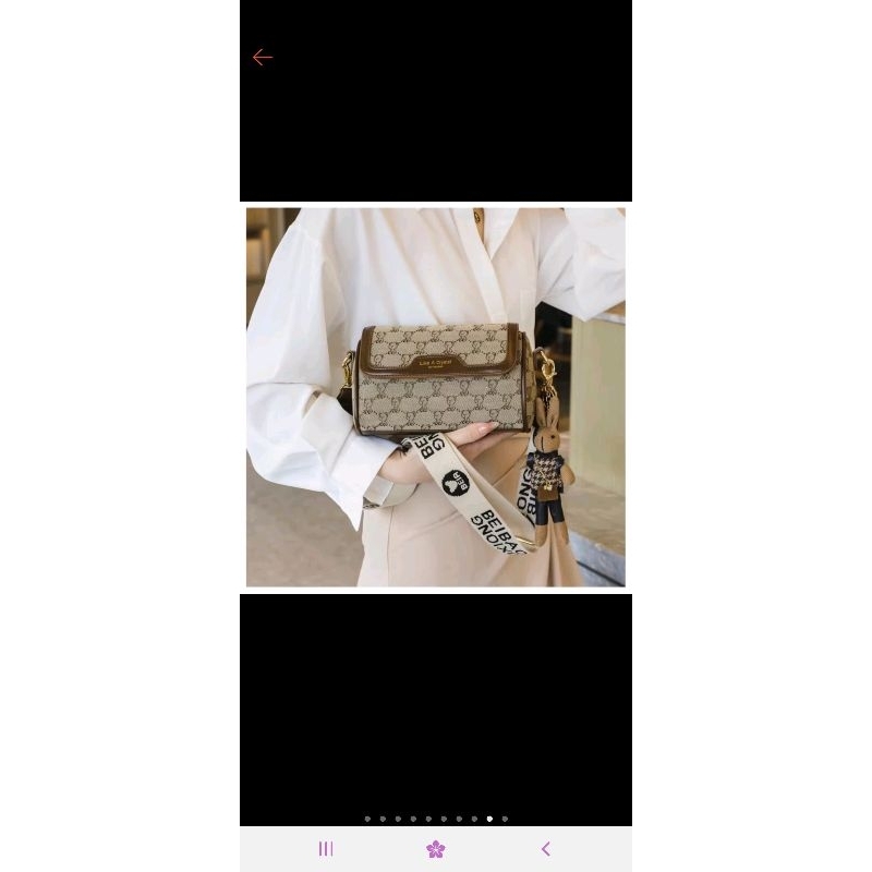 Túi xách đeo chéo nữ, túi xách thời trang Beibaobao kèm móc khóa_Cream Bear Việt Nam