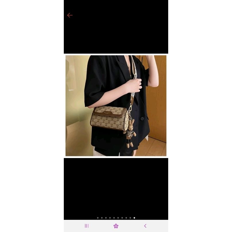 Túi xách đeo chéo nữ, túi xách thời trang Beibaobao kèm móc khóa_Cream Bear Việt Nam