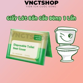 Giấy lót bồn cầu dùng 1 lần đi du lịch vnctshop, miếng lót bồn cầu toilet nhà vệ sinh công cộng tự phân hủy