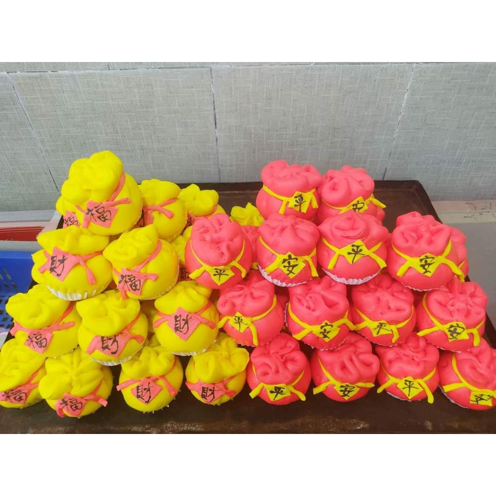 Bánh bao thần tài, túi tiền, thỏi vàng 80gam