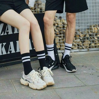 1 đôi tất kẻ cổ cao phong cách Hàn, tất kẻ nam nữ