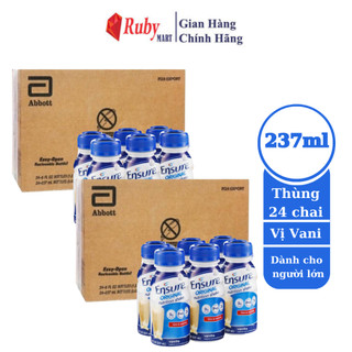 Combo 2 thùng 24 chai sữa bột pha sẵn ensure vani chai 237ml