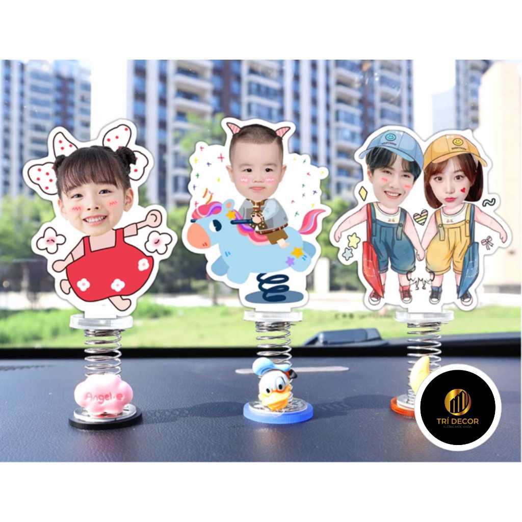 Standee lò xo lắc lư đáng yêu trong suốt đế dính trang trí in theo yêu cầu chibi