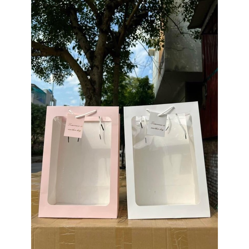 Túi đựng hoa sáp, túi đựng quà tặng, túi giấy mặt kính