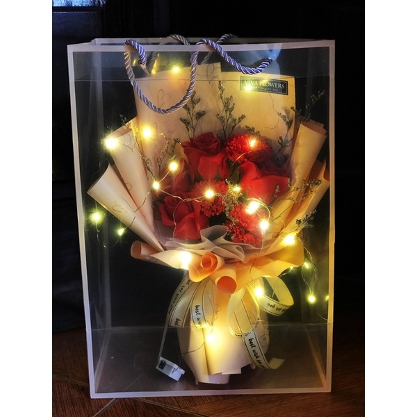 Túi đựng hoa sáp, túi đựng quà tặng, túi giấy mặt kính