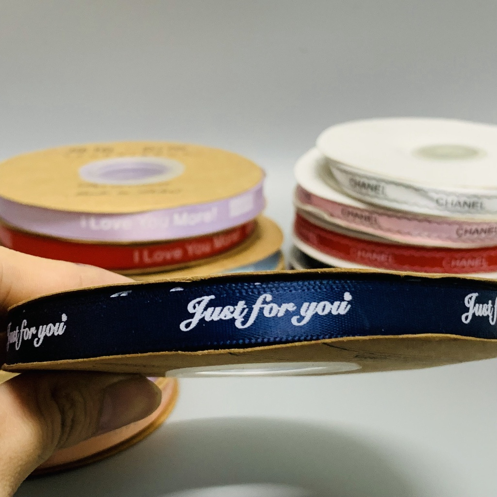 Ruy băng lụa in chữ Chanel 1cm*45m