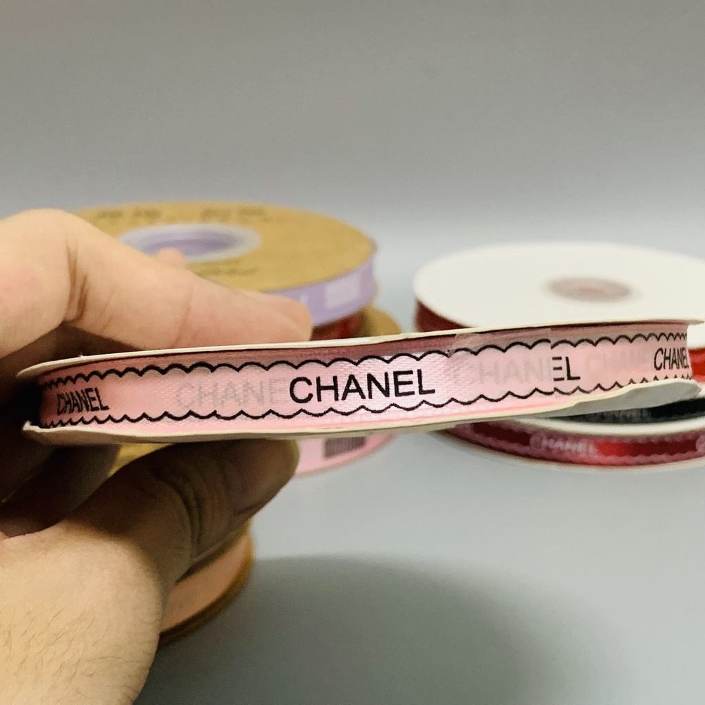 Ruy băng lụa in chữ Chanel 1cm*45m