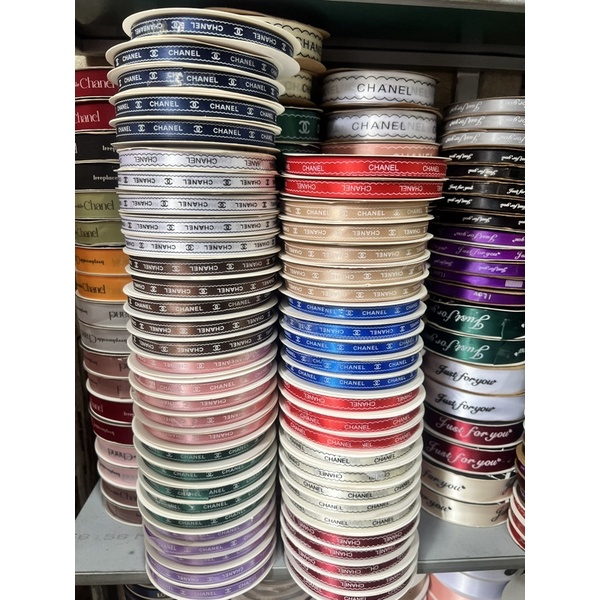 Ruy băng lụa in chữ Chanel 1cm*45m