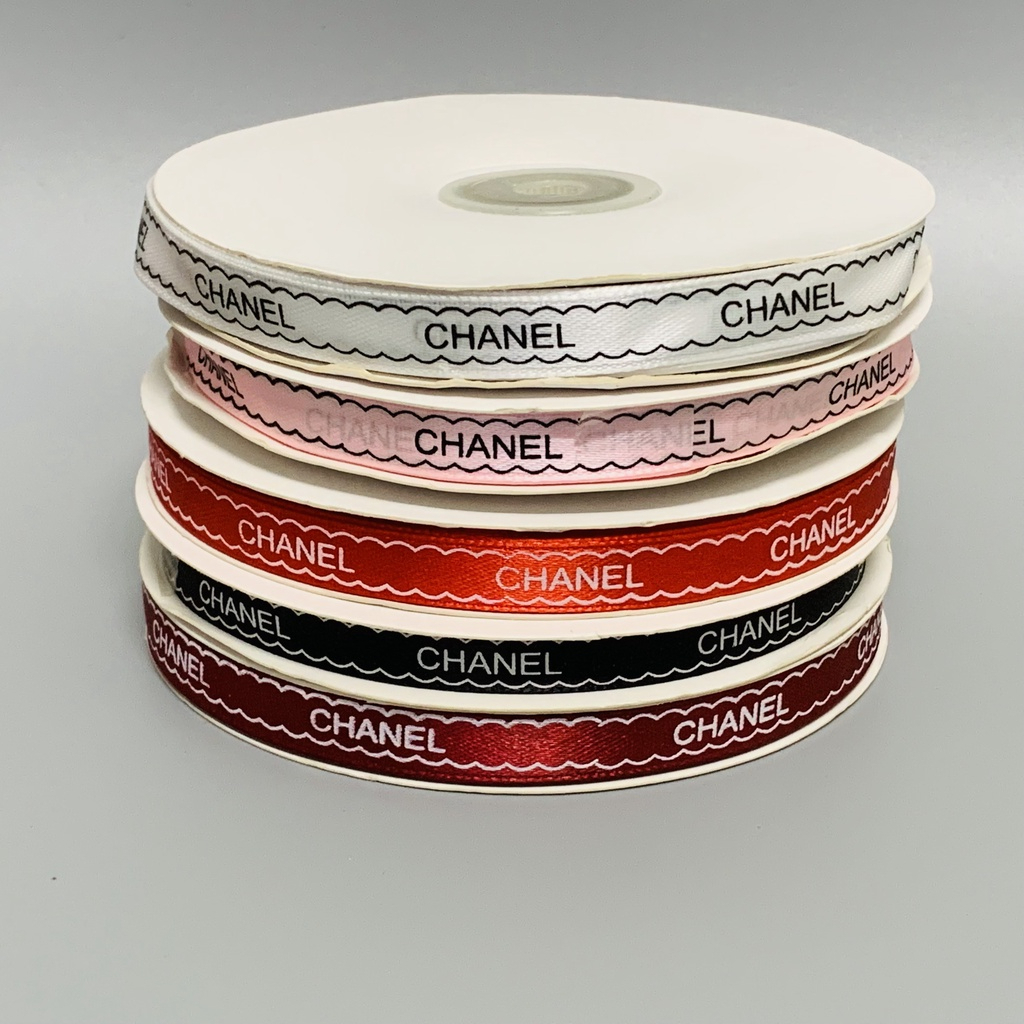 Ruy băng lụa in chữ Chanel 1cm*45m