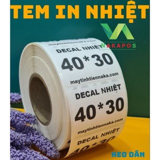 [HÀNG MỸ] Cuộn 900 Tem trà sữa 40x30 Tem mã vạch TEM CÂN lõi to 30x40 Dán Được giấy in nhiệt 40*30 loại in rõ đế Fassion