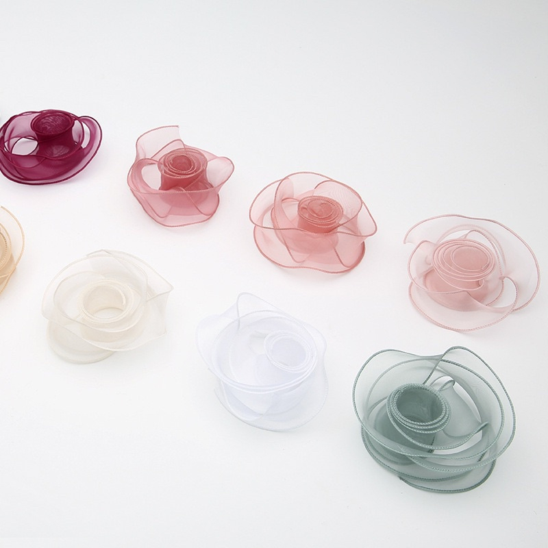 Cuộn ruy băng đuôi cá bản 4cm - 9m, ruy băng voan viền sóng biển trang trí bánh sinh nhật, bó hoa