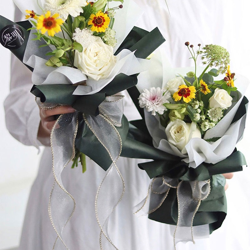 Cuộn ruy băng đuôi cá bản 4cm - 9m, ruy băng voan viền sóng biển trang trí bánh sinh nhật, bó hoa