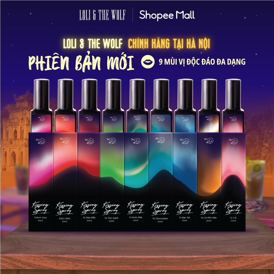 Xịt Thơm Miệng Kissing Spray Loli & The Wolf Vị Kẹo Ngọt Hương Bạc Hà The Mát Phiên Bản Mới Chai 20ml