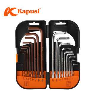 Bộ lục giác 18 chi tiết đầu bi và đầu sao kapusi tools nhật bản k0420
