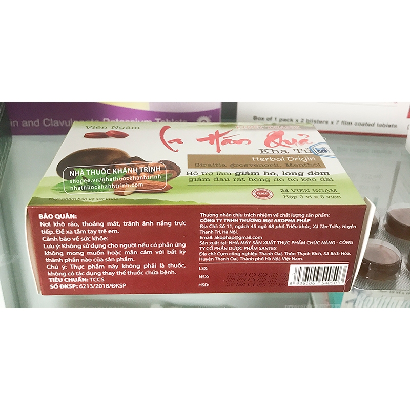 Viên ngậm La Hán Quả Santex - bổ phế, giảm ho khan, ho có đờm