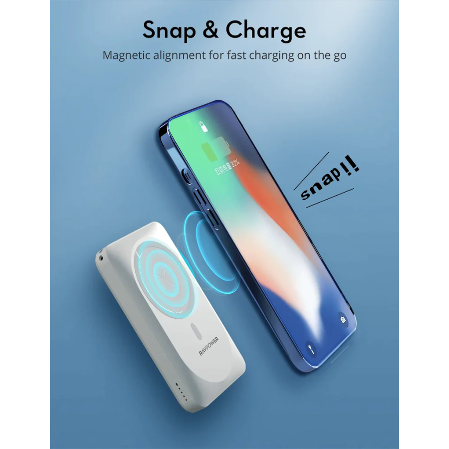 Pin dự phòng không dây RAVPower Magnetic Wireless Powerbank RP - PB1212 10 000mAh.