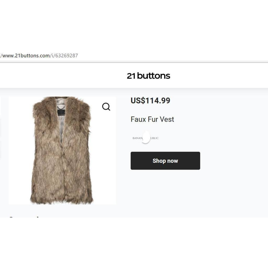 Áo gile lông B/\nana Faux fur vest Republic dành cho Nữ. Giá hãng đắt đỏ, hàng chính hãng, xịn 100%.