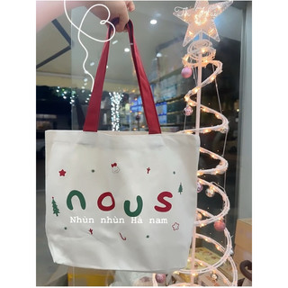 Túi vải tote Nous bản giới hạn Noel Giáng Sinh in chữ nous