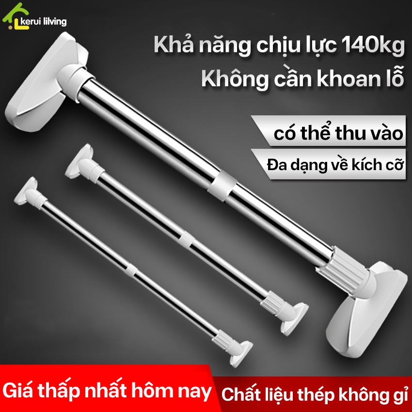Thanh treo inox BUNA thông minh không cần khoan tường; Thanh treo đa năng; Thanh treo quần á, treo rèm nhiều kích thước