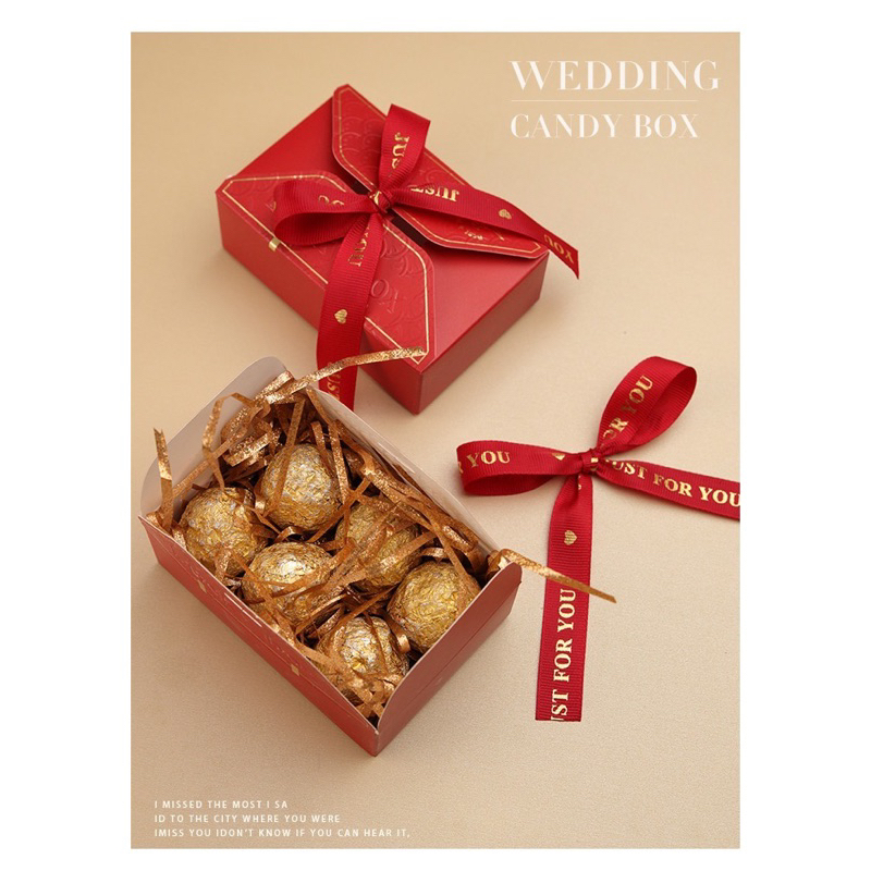 Hộp đựng kẹo hộp quà cưới giỏ quà Tết hộp socola 6v Valentine dáng bao th