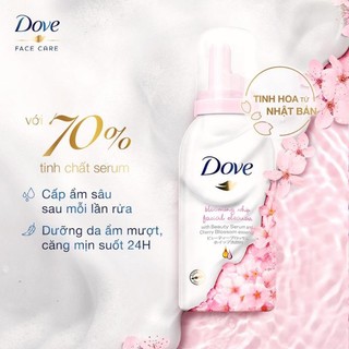 Whip rửa mặt Dove tạo bọt tinh chất hoa anh đào - sữa rửa mặt Dove tạo bọt tinh chất serum & hoa anh đào 150ml