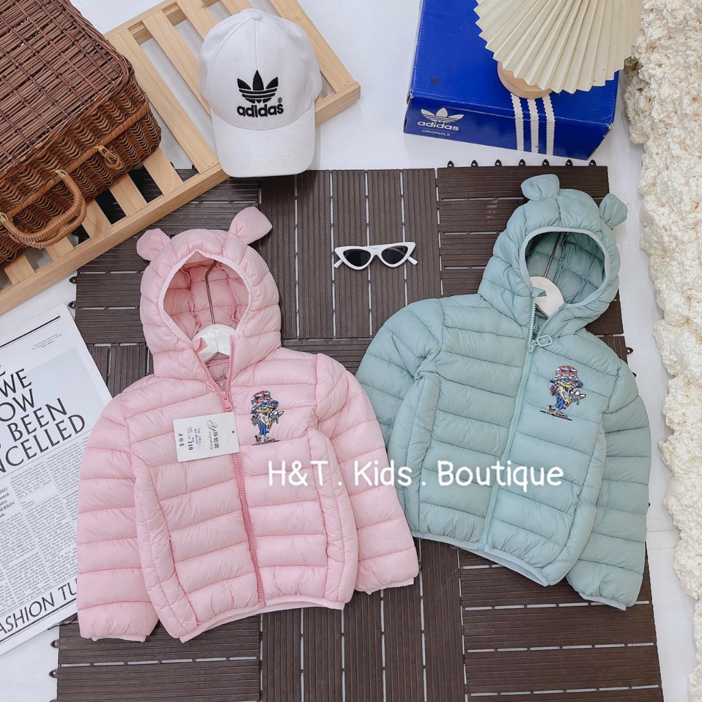 Áo Khoác , Áo Phao In Hình Trước Ngực Cho Bé