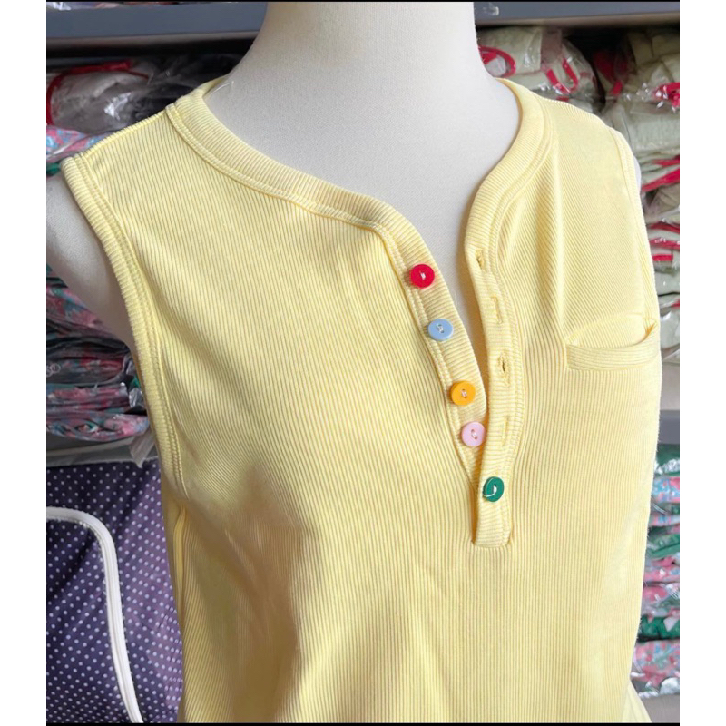 Niki Top - Áo balo cổ trụ sẻ nút nhiều màu Paparoti.sg