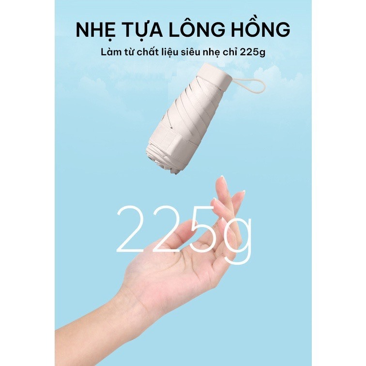 Ô mini che nắng gấp gọn chống tia UV tiện mang đi du lịch kèm hộp đựng - Dù mini có chống tia UV cực tốt