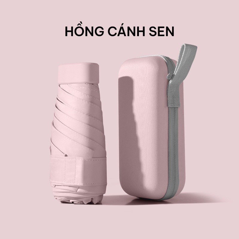 Ô mini che nắng gấp gọn chống tia UV tiện mang đi du lịch kèm hộp đựng - Dù mini có chống tia UV cực tốt