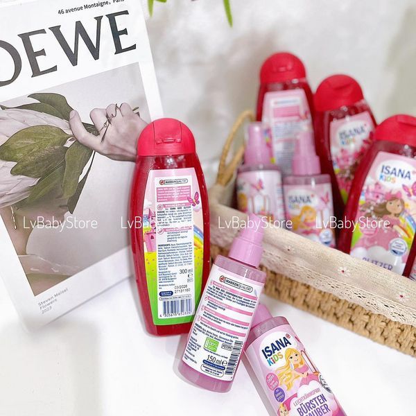 COMBO DẦU GỘI + XỊT DƯỠNG TÓC ISANA HÀNG ĐỨC CHO BÉ GÁI