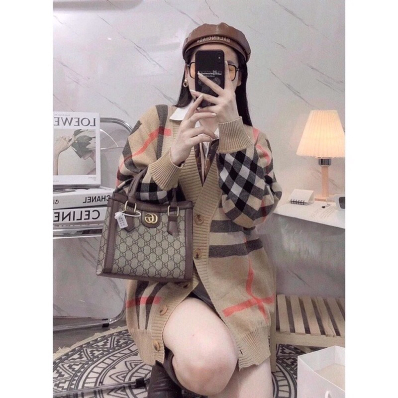 ÁO LEN CARDIGAN NÂU KẺ MÀU Z.RR