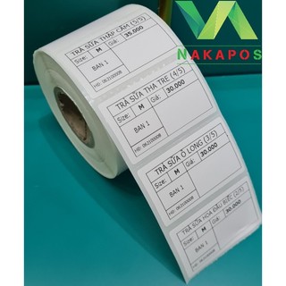 Giấy in tem trà sữa 40x30 tem mã vạch 30x40 decal nhiệt 4x3 giấy in 210 tem ghi chú 40*30 trà chanh 4x3 nhãn dán cốc ly