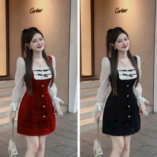 Váy Đầm dự tiệc nữ, kiểu dáng ngắn, chất NHUNG phối tơ sang trọng