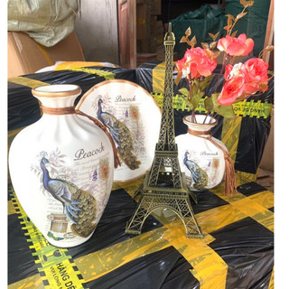 Bộ Ba Bình Gốm Trang Trí Kèm Hoa