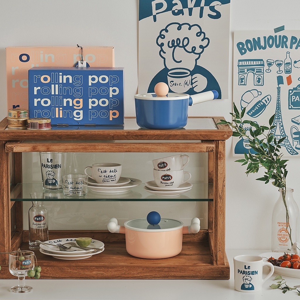 LOP1161IH - Nồi LocknLock Rolling Pop IH có nắp 16cm 1 tay cầm - Màu xanh dương