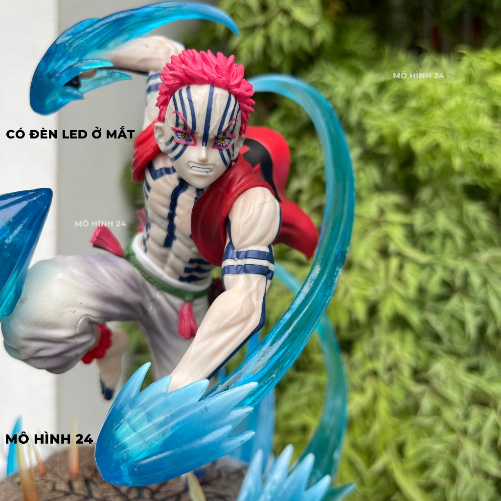 Mô hình nhân vật Akaza Jianke Studio có đèn led 25cm trạng thái chiến đấu thượng huyền tam kimetsu no yaiba figure