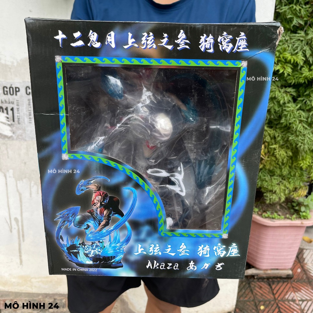 Mô hình nhân vật Akaza Jianke Studio có đèn led 25cm trạng thái chiến đấu thượng huyền tam kimetsu no yaiba figure