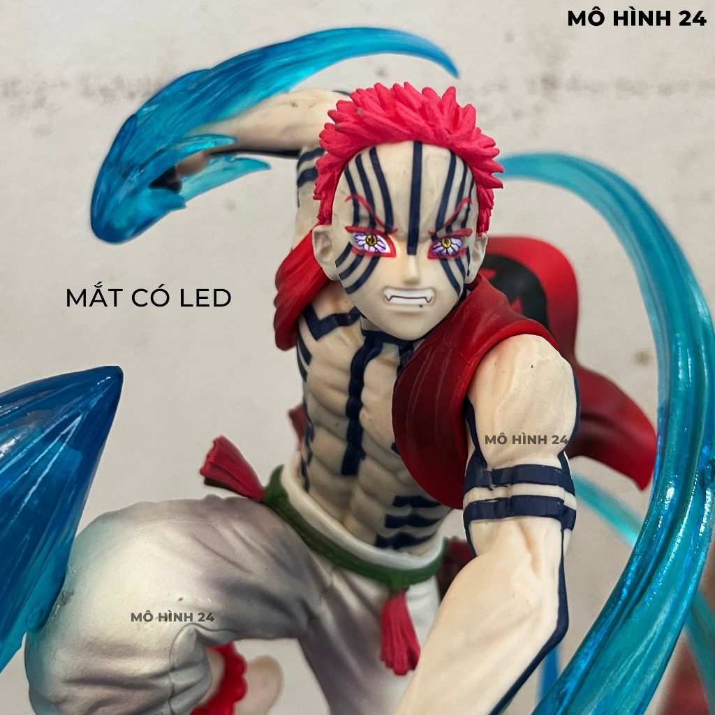 Mô hình nhân vật Akaza Jianke Studio có đèn led 25cm trạng thái chiến đấu thượng huyền tam kimetsu no yaiba figure