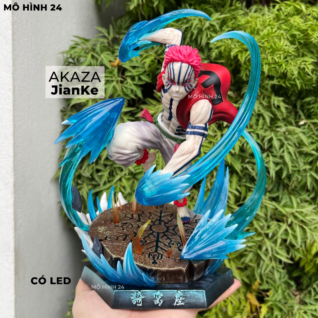 Mô hình nhân vật Akaza Jianke Studio có đèn led 25cm trạng thái chiến đấu thượng huyền tam kimetsu no yaiba figure