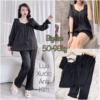 Đồ bộ bigsize lụa cao cấp - hàng thiết kế, form chuẩn, chất mát