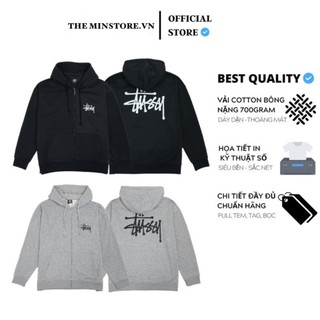 Áo hoodie zip stussy basic logo áo hoodie stussy áo hoodie nam nữ cao cấp the minstore.vn stussy114