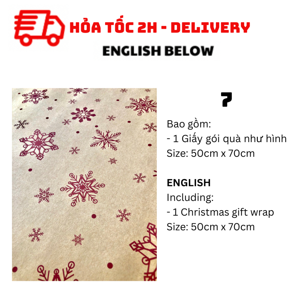 Giấy Gói Quà Giáng Sinh Nhiều Mẫu - Christmas Gift Wrap BBNE61