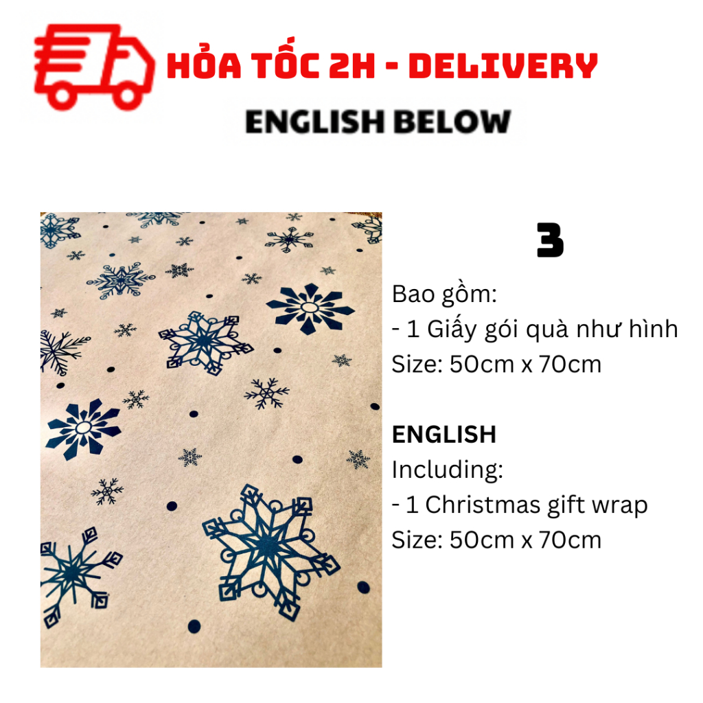 Giấy Gói Quà Giáng Sinh Nhiều Mẫu - Christmas Gift Wrap BBNE61