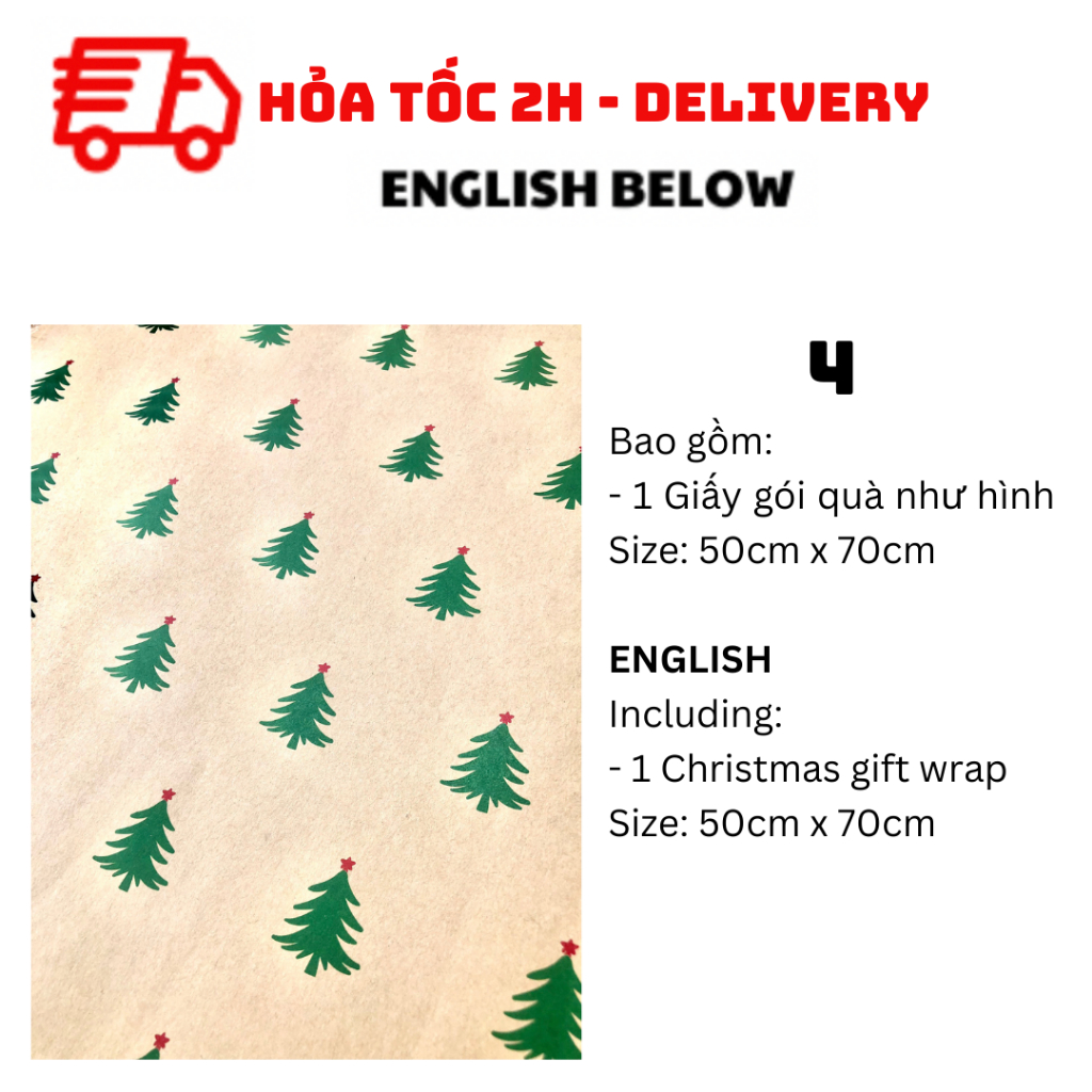 Giấy Gói Quà Giáng Sinh Nhiều Mẫu - Christmas Gift Wrap BBNE61