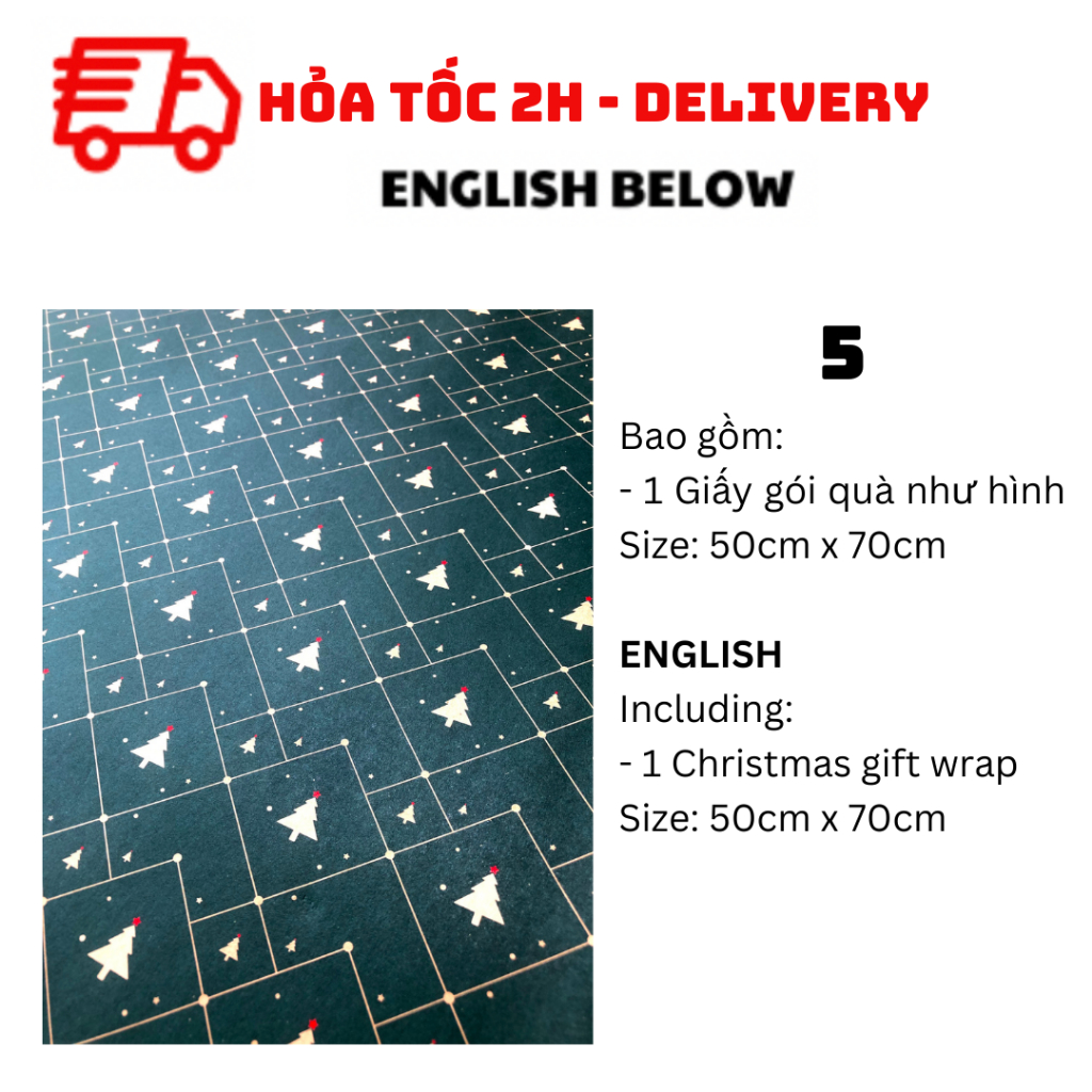 Giấy Gói Quà Giáng Sinh Nhiều Mẫu - Christmas Gift Wrap BBNE61