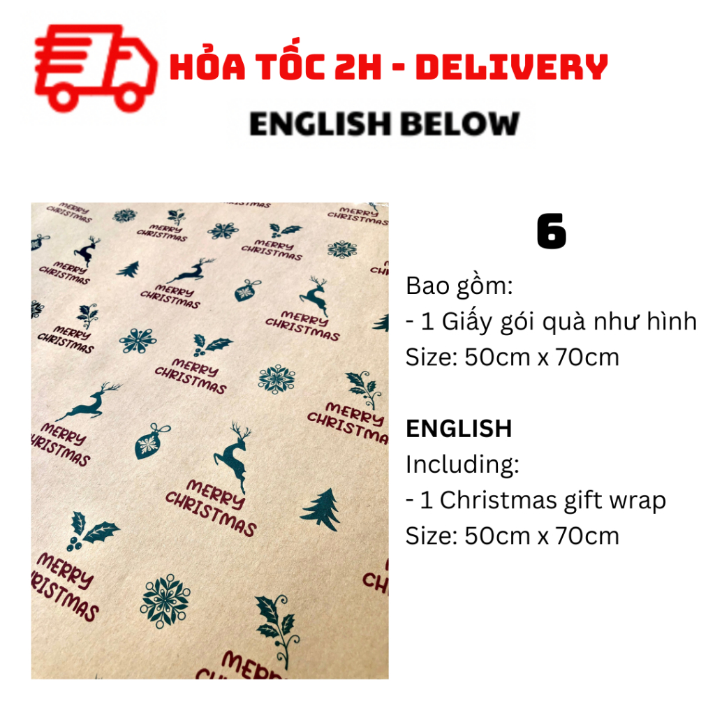 Giấy Gói Quà Giáng Sinh Nhiều Mẫu - Christmas Gift Wrap BBNE61