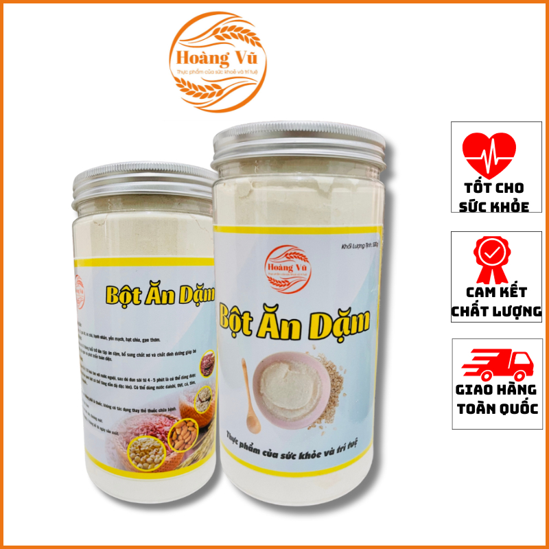 Bột ăn dặm cho bé Hoàng Vũ từ gạo thơm và các hạt dinh dưỡng hũ 500 gram