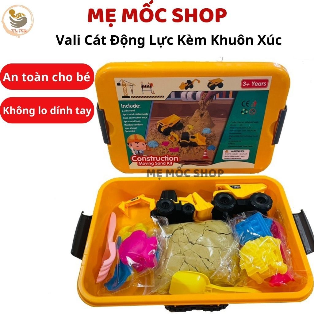 Đồ Chơi Vali Cát Động Lực Cho Bé Memocshop Kèm Khuôn Lâu Đài Cát Sinh Vật Biển Và Xe Công Trình Giúp Bé Vui Chơi