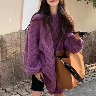 Áo len nữ cổ tròn vặn thừng hàng quảng châu siêu dày ấm tông màu đa dạng DELIZ STUDIO
