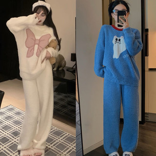 Bộ ngủ lông mềm mịn bộ mặc nhà cute ấm áp QC